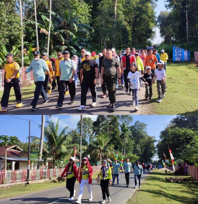 Pj BUpati Muna Barat, La Ode Butolo ST MM bersama Forkopimda dan ribuan masyarakt Mubar gear jalan santai, Sabtu (20/7)