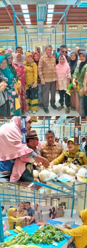 Plt Bupati Muna, H Bachrun Labuta saat meresmikan Pasar Desa Bahutara, Sabtu (14/9). Foto: Redaksi/Admin)