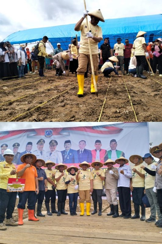 Ketgam : Bupati Muna, H Bachrun bersama Forkopimda saat melaksanakan gerakan tanam jagung daerah di Desa Wakumoro Kecamatan Parigi, Minggu (1/6). Foto : REDAKSI