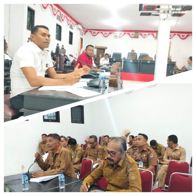 Ketgam : suasana rapat pembahasan tiga buah Raperda di DPRD Mubar, Selasa (10/6)