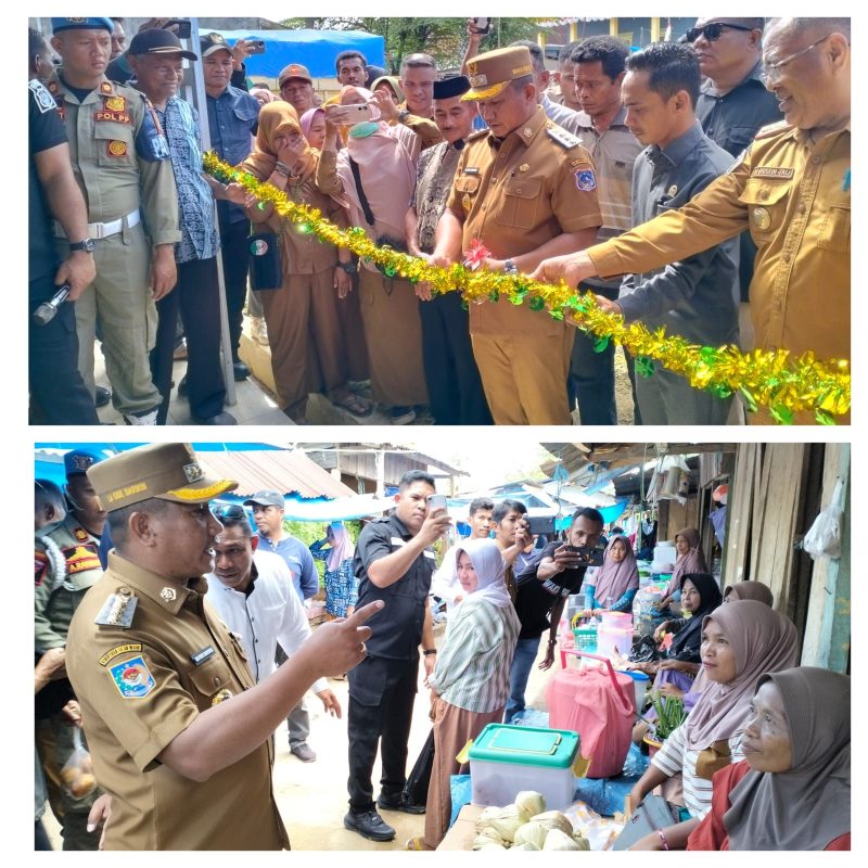 Ketgam : Bupati Muna Barat, La Ode Darwin saat meresmikan Pasar Tongkoeya, Senin (16/6)