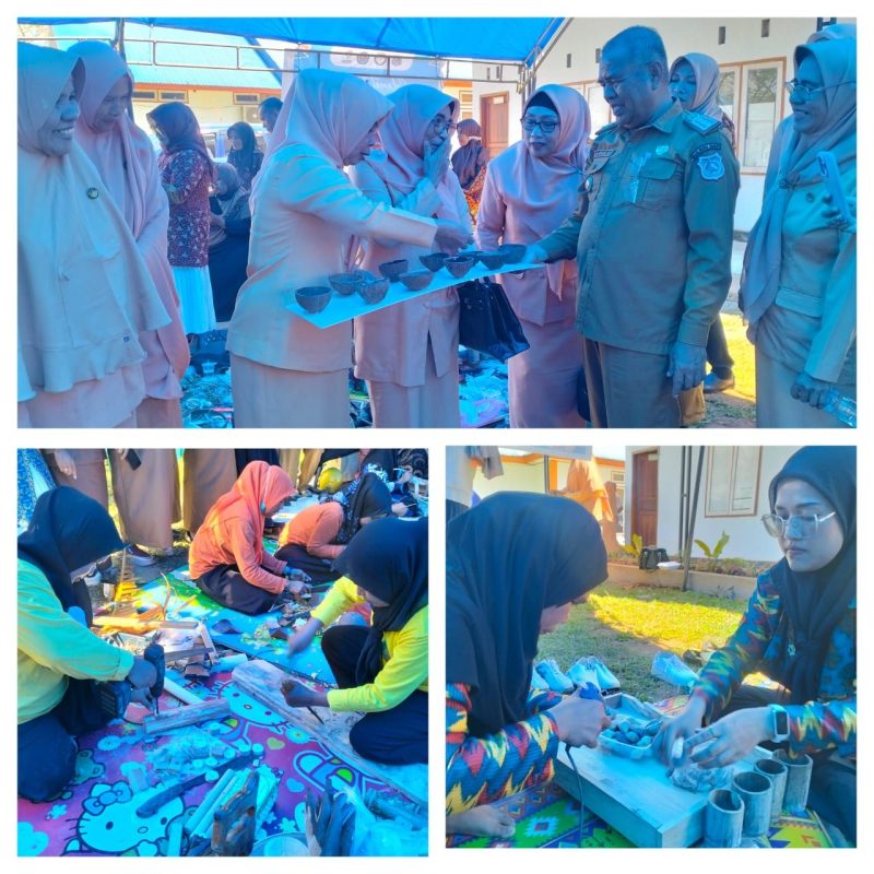 Ketgam: Sekda Muna Barat, LM Husein Tali bersama Ketua DWP Muna Barat dan tim DWP Sultra saat meninjau kegiatam lomba, Senin (28/7). Foto: REDAKSI