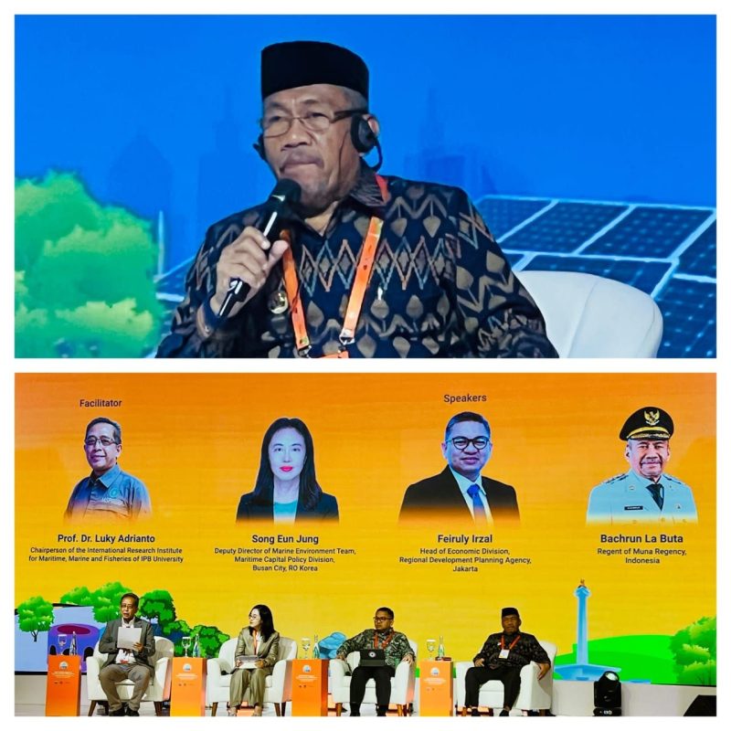 Ketgam : Bupati Muna, H Bachrun Labuta saat menjadi pembicara di forum PNLG di Jakarta, Selasa (16/9/2025)