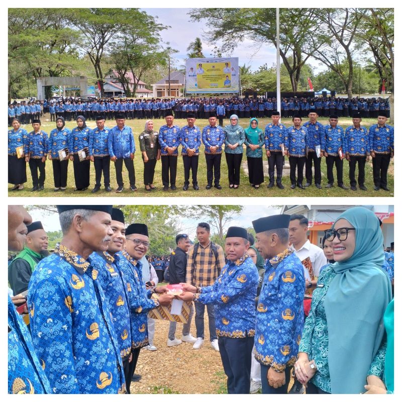 Ketgam : Bupati Muna Barat, La Ode Darwin saat melantik dan menyerahkan SK P3K Penuh waktu lingkup Pemkab Muna Barat, Rabu (16/9/2025)